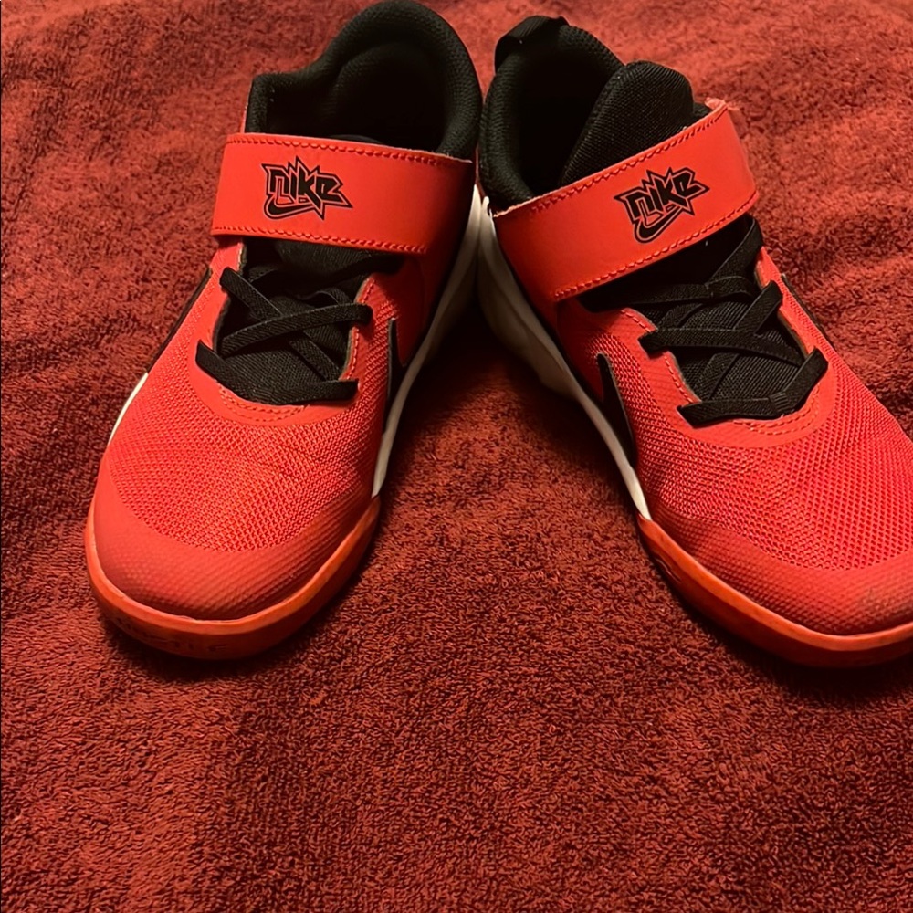 Nike Red and Black Sneakers with Velcro Strap